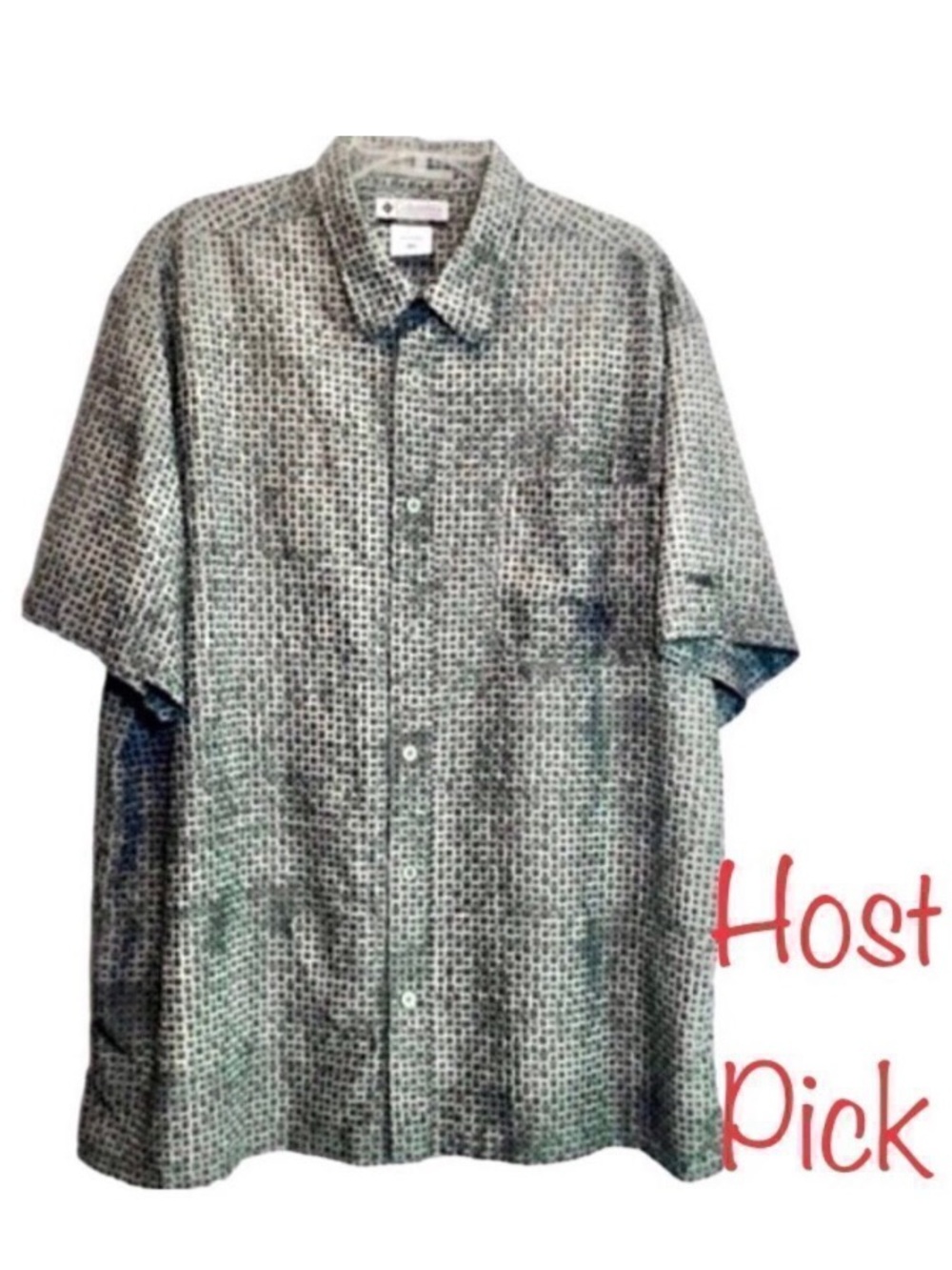 Columbia Geometric Print Short Sleeve Shirt in Grey/Black Men’s  XXL